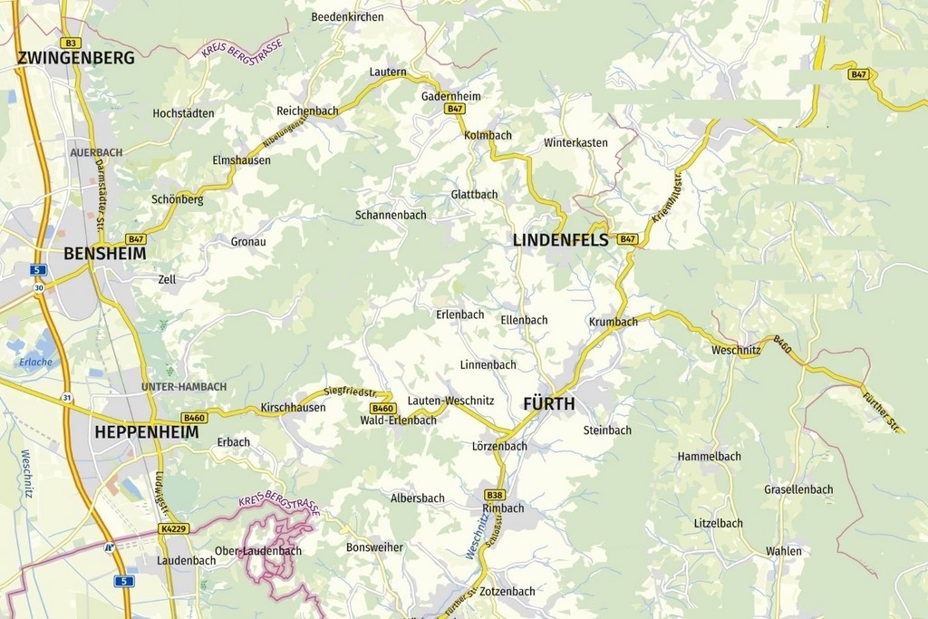 Region Bensheim - Lindenfels - Fürth